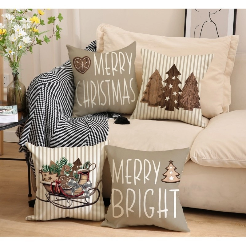 Vianočná obliečka na vankúš 45 × 45 cm, vianočné sane