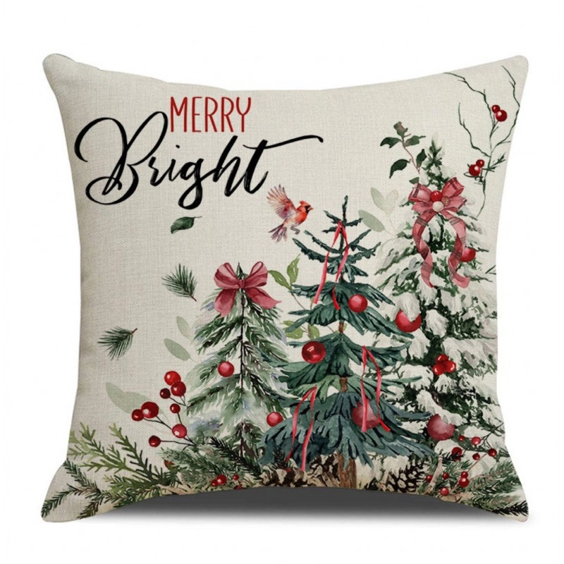 Vianočná obliečka na vankúš 45 × 45 cm, vianočné stromčeky