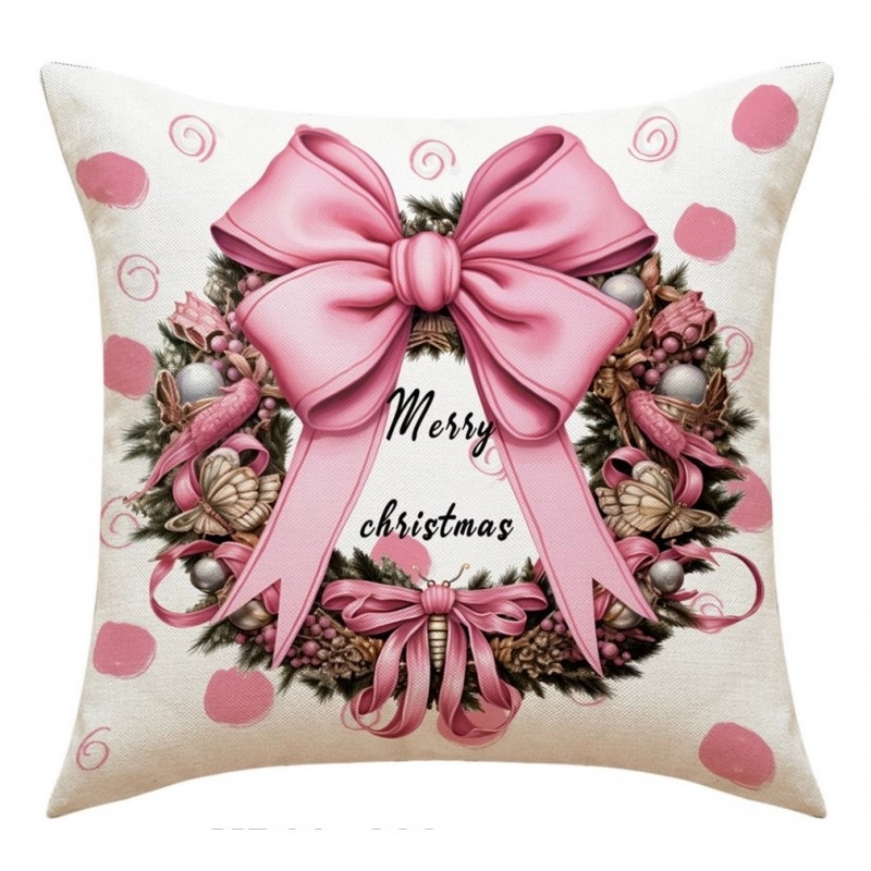 Vianočná obliečka na vankúš s motívom adventného venca, 45×45 cm