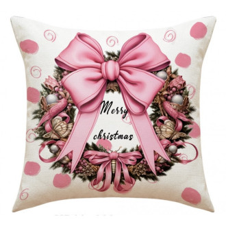 Vianočná obliečka na vankúš s motívom adventného venca, 45×45 cm