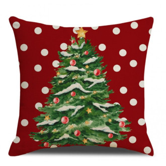 Vianočná obliečka na vankúš s motívom stromčeka, 45×45 cm