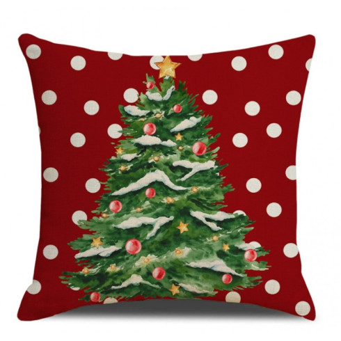 Vianočná obliečka na vankúš s motívom stromčeka, 45×45 cm