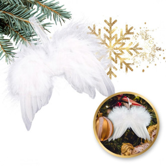 Vianočná ozdoba na stromček – anjelské krídla, biele