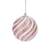 Vianočná ružová perlová guľa, 8 cm