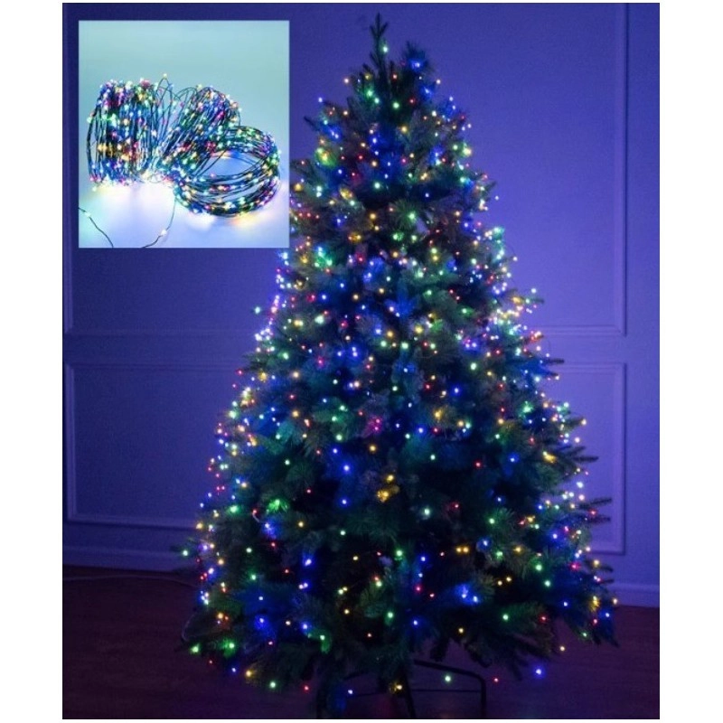 Vianočná svetelná reťaz 1 000 LED USB, multicolor, 100 m