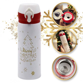 Vianočná termoska 500 ml, biela