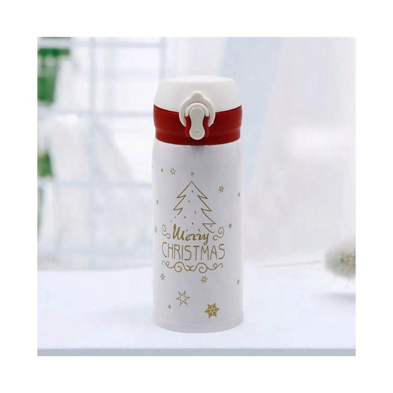 Vianočná termoska 500 ml, biela