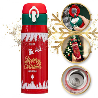 Vianočná termoska 500 ml, červená