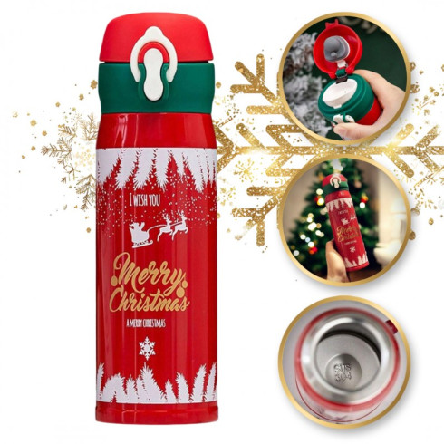 Vianočná termoska 500 ml, červená