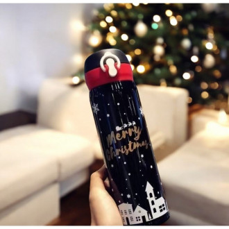 Vianočná termoska 500 ml, čierna