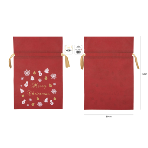 Božična darilna vreča z mašno – rdeča