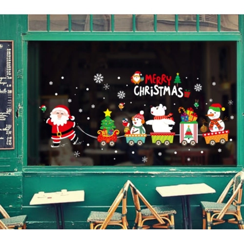 Vánoční barevné samolepky na okno, 2 ks