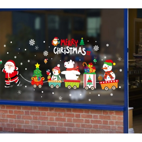Vánoční barevné samolepky na okno, 2 ks