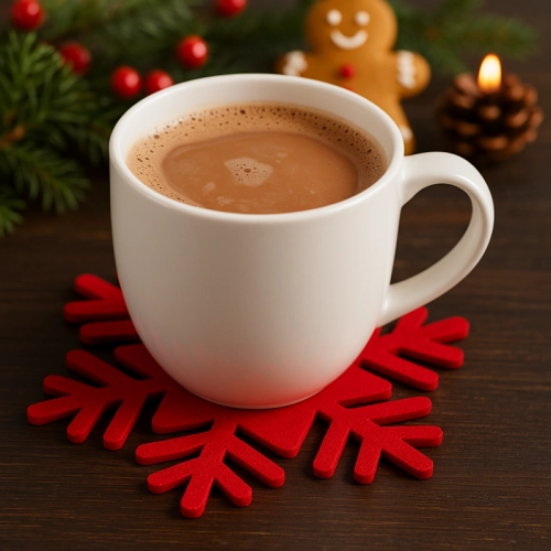 Vianočné filcové prestieranie Snehová vločka 13 cm, 12 ks