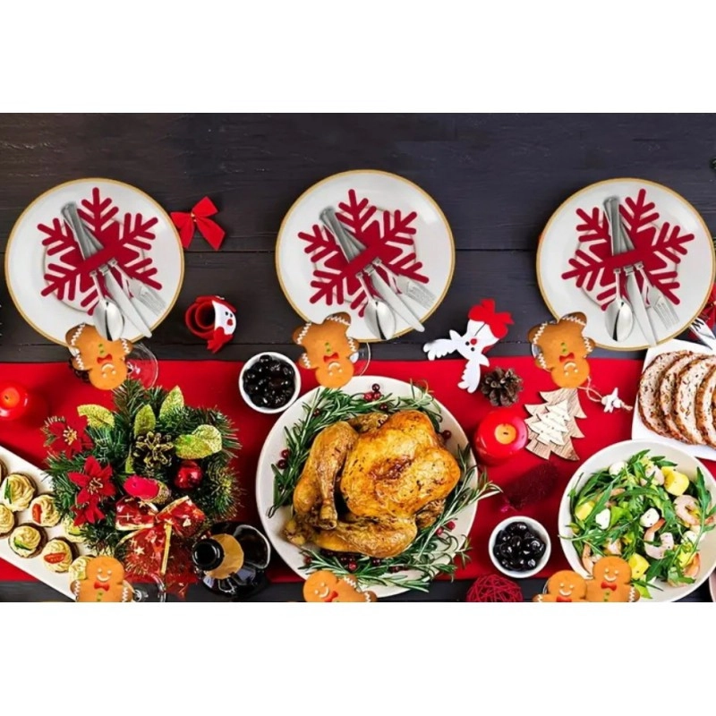 Vianočné filcové prestieranie Snehová vločka 13 cm, 12 ks