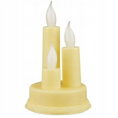 Vianočné LED sviečky na krémovom podstavci, teplá biela