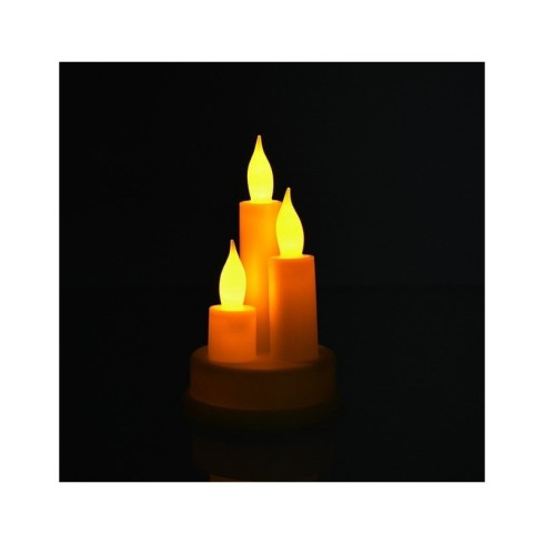 Vianočné LED sviečky na krémovom podstavci, teplá biela