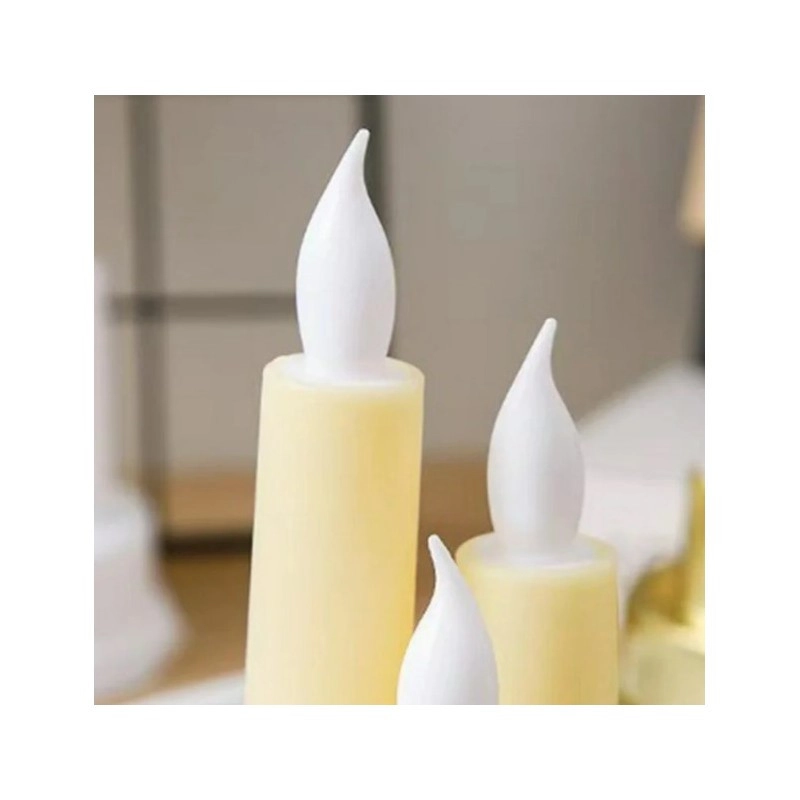 Vánoční LED svíčky na krémovém podstavci, teplá bílá