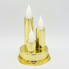 Vánoční LED svíčky na zlatém podstavci, teplá bílá