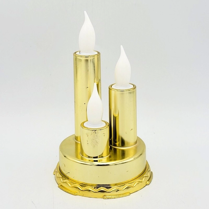 Vánoční LED svíčky na zlatém podstavci, teplá bílá