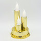 Vianočné LED sviečky na zlatom podstavci, teplá biela