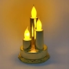Vánoční LED svíčky na zlatém podstavci, teplá bílá