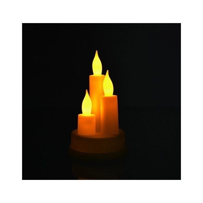 Vánoční LED svíčky na zlatém podstavci, teplá bílá