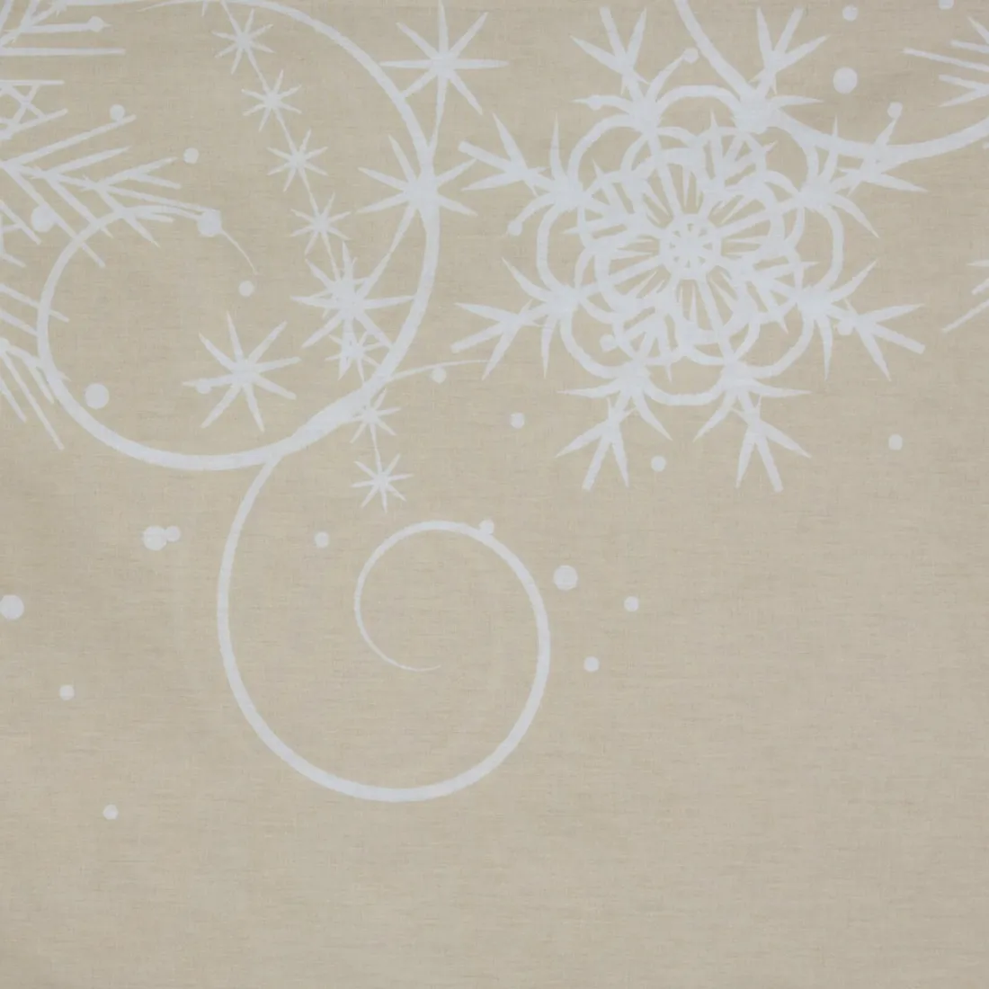 Vianočné obliečky z kvalitnej bavlny Vločky - krémové 140x200 cm