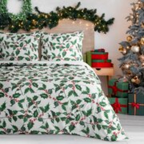 Vánoční povlečení z mikrovlákna s motivem větviček 140x200 cm
