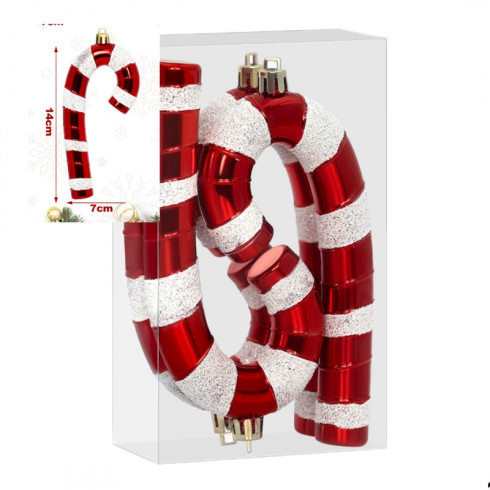 Vianočné ozdoby na stromček lízanky 14x7 cm, 4 ks