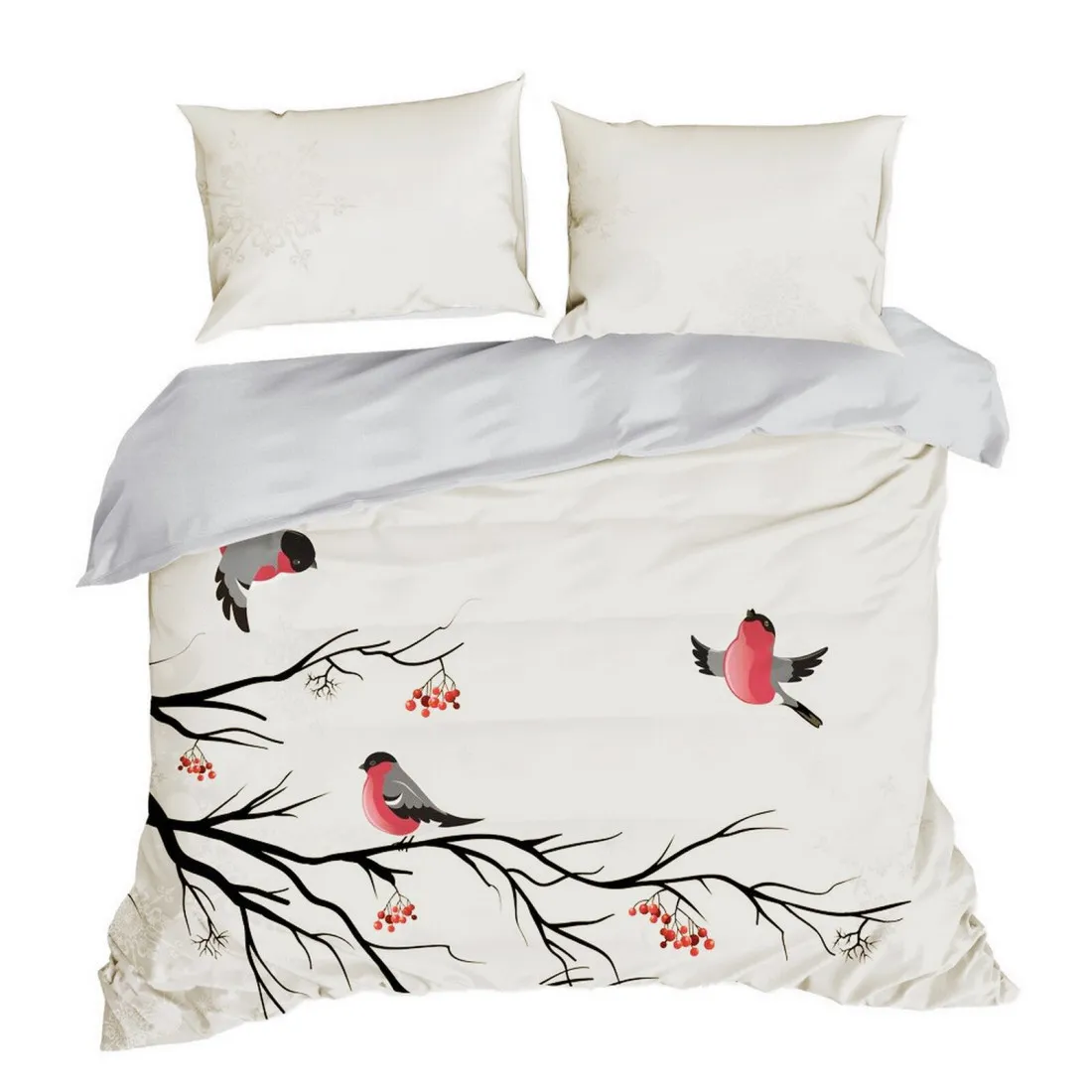 Vianočné posteľné obliečky Berry z bavlneného saténu 140x200 cm