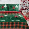 Vianočné posteľné obliečky zdobené motívom vianočných stromčekov z bavlny renforcé 140x200 cm