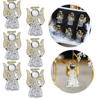 Vánoční pozlacené andílky na zavěšení – sada 6 ks