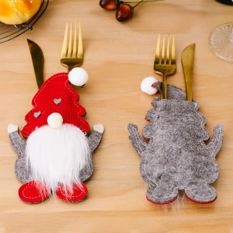 Vianočné puzdro na príbor - vianočný škriatok