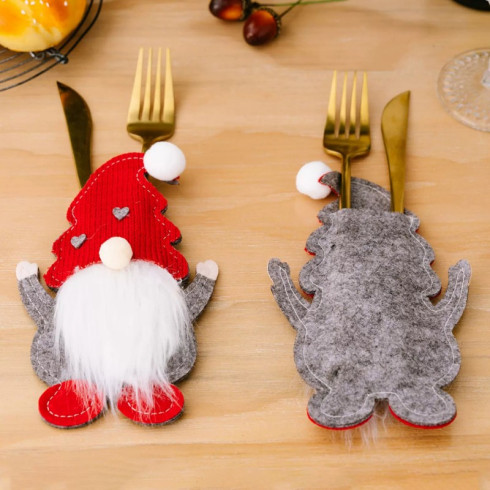 Vianočné puzdro na príbor - vianočný škriatok