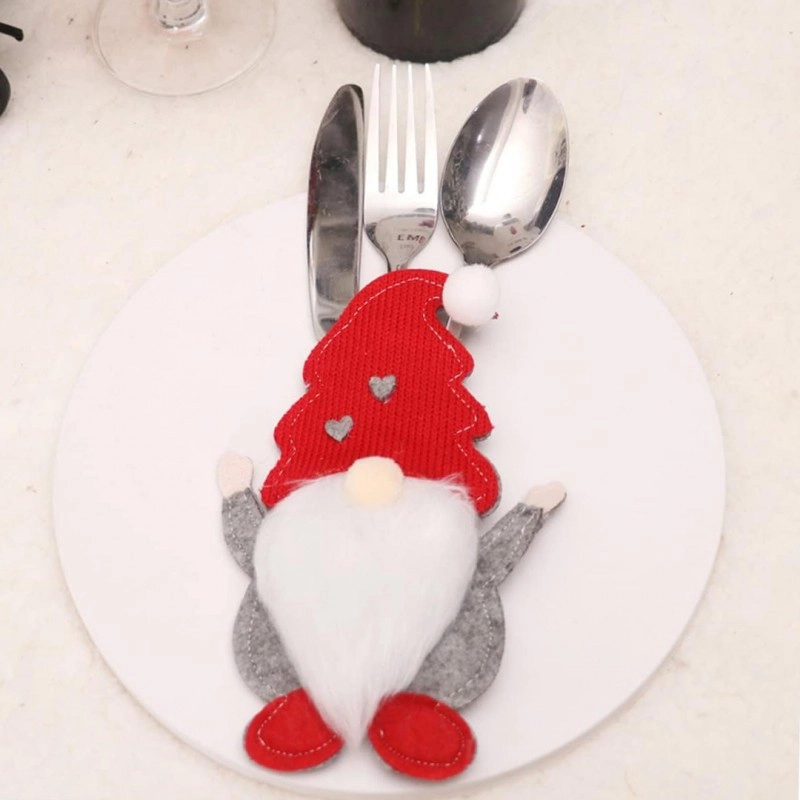 Vianočné puzdro na príbor - vianočný škriatok