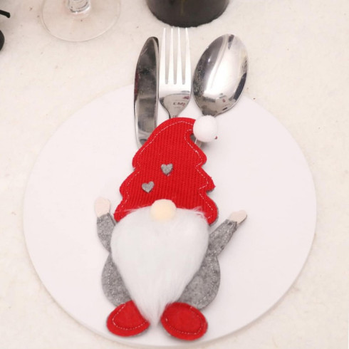 Vianočné puzdro na príbor - vianočný škriatok