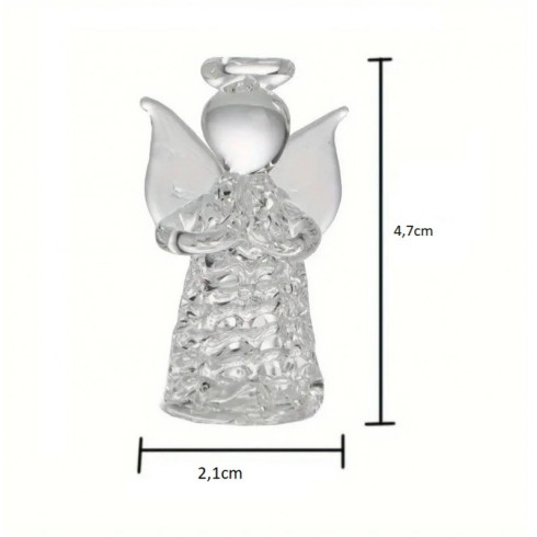 Vianočné sklenené anjeliky na zavesenie – sada 6 ks