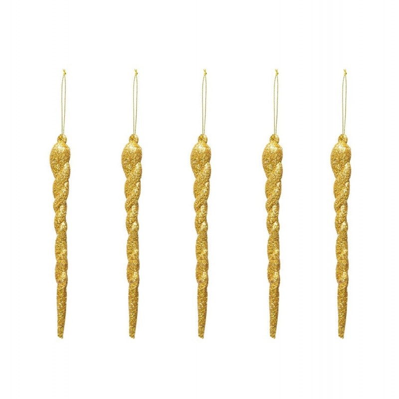 Vianočné zlaté ozdoby Cencúle, 5 ks