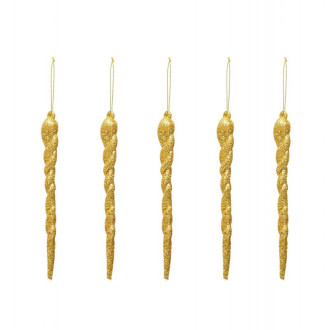 Vianočné zlaté ozdoby Cencúle, 5 ks