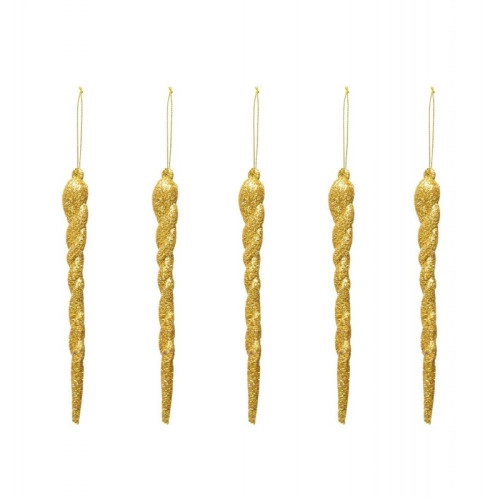 Vianočné zlaté ozdoby Cencúle, 5 ks