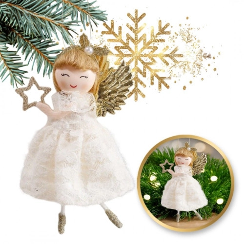 Vianočný anjelik s hviezdou, 13 cm