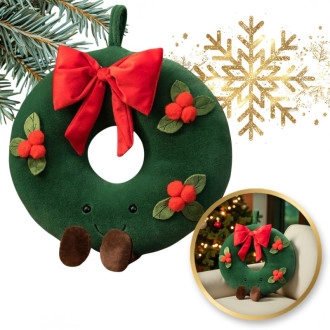 Vianočný dekoračný vankúš girlanda s mašlou, 45 × 40 cm