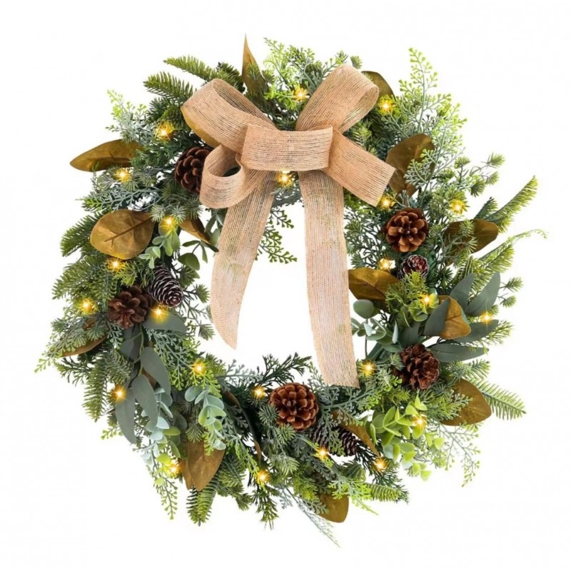 Vianočný  dekoratívny veniec na dvere, 45 × 45 cm