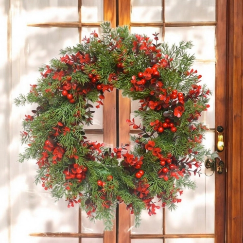 Vianočný dekoratívny veniec na dvere, priemer 45 cm