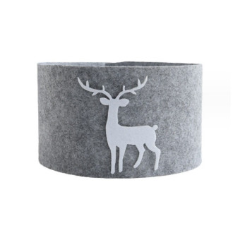 Vianočný obal pod stromček so sobom, sivý