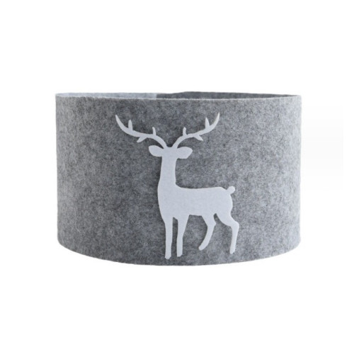 Vianočný obal pod stromček so sobom, sivý