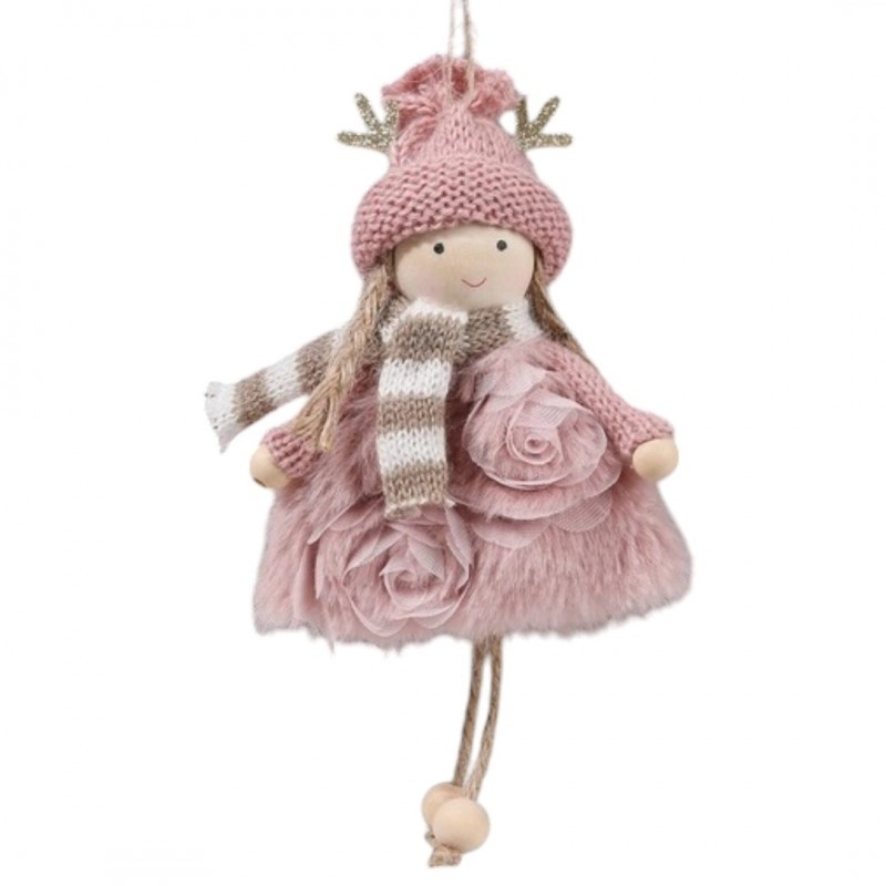 Vianočný plyšový anjel na zavesenie, 15 cm