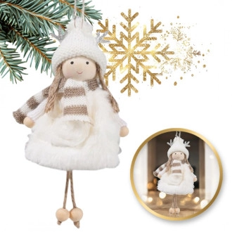 Vianočný plyšový anjel na zavesenie, 15 cm