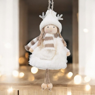 Vianočný plyšový anjel na zavesenie, 15 cm
